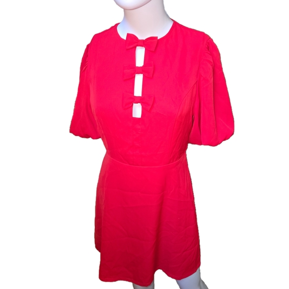 Vici Vibrant Red Bow Accent Dress - Picture 1 of 4